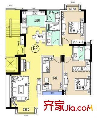 新地雅苑戶型圖戶型圖 3室 3室2廳2衛(wèi)1廚