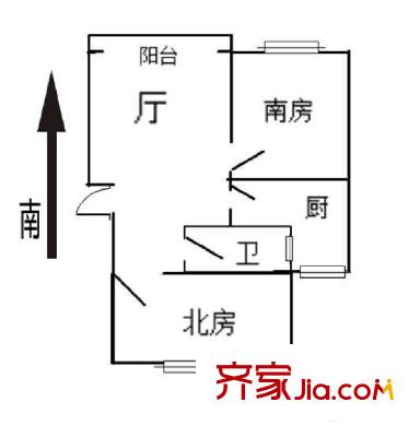 浦發(fā)綠城1960弄小區(qū) 2室 戶型圖