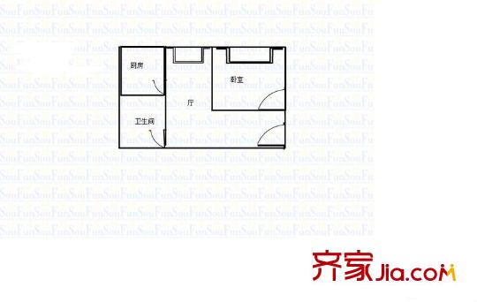 浦發(fā)綠城1960弄小區(qū) 1室 戶型圖