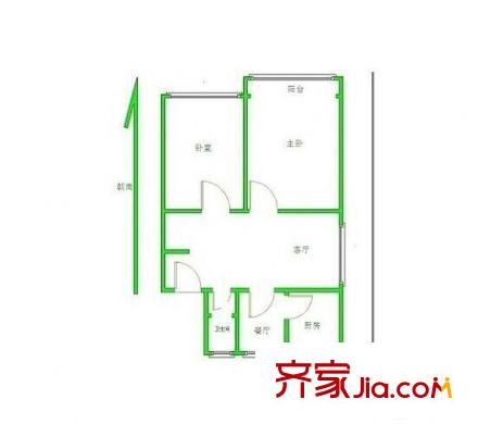百家湖花園羅馬城戶型圖戶型圖 2室 2室2廳1衛(wèi)1廚