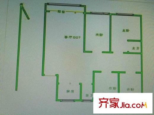 百家湖花園羅馬城戶型圖戶型圖 4室 4室2廳2衛(wèi)1廚