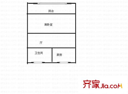 金順佳苑 1室 戶型圖