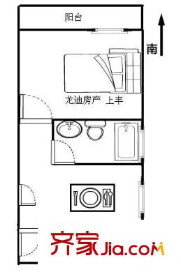 金順佳苑 1室 戶型圖