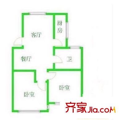金順佳苑戶型圖戶型圖 2室1廳1衛(wèi)1廚