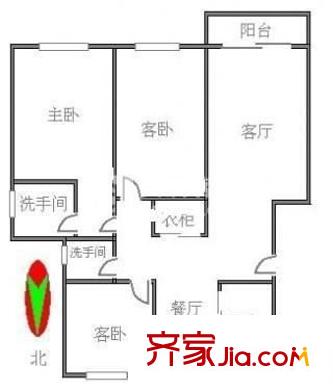 郵電小區(qū)戶型圖戶型圖 3室1廳1衛(wèi)1廚