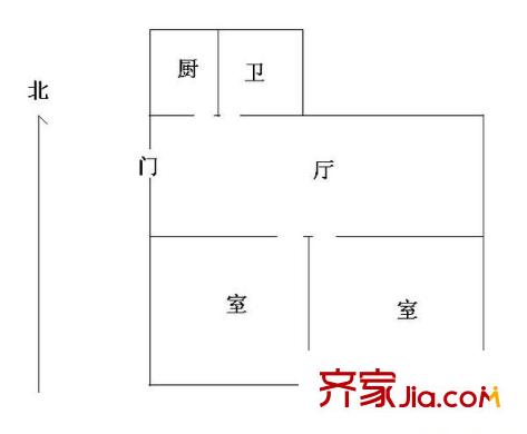 南苑二村户型图户型图 2室1厅1卫1厨