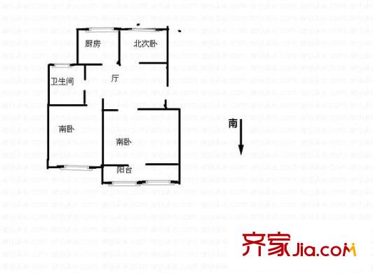 郵電小區(qū)戶型圖戶型圖 3室1廳1衛(wèi)1廚