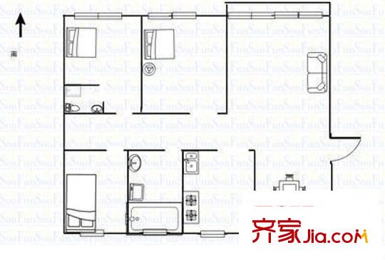 加盟圣藍(lán)苑 2室 戶型圖