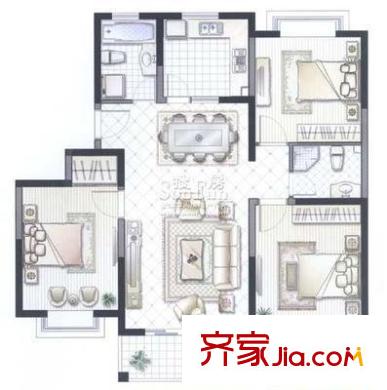 加盟圣藍(lán)苑 3室 戶型圖
