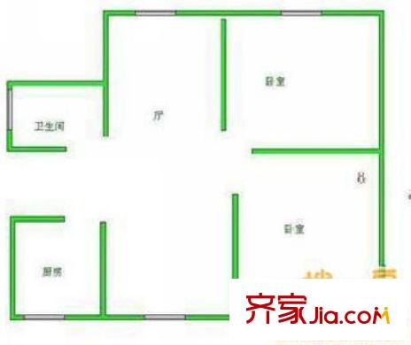 蓮中路255弄小區(qū)戶型圖戶型圖 2室1廳1衛(wèi)1廚
