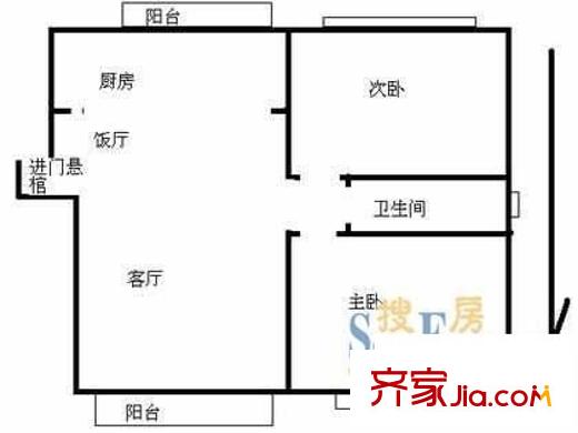 江南清漪園戶型圖戶型圖 2室2廳1衛(wèi)1廚