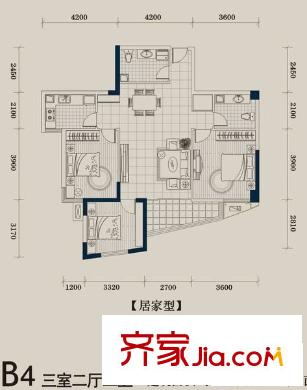博泰景苑 3室 户型图