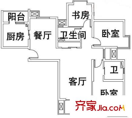 博泰景苑 3室 户型图