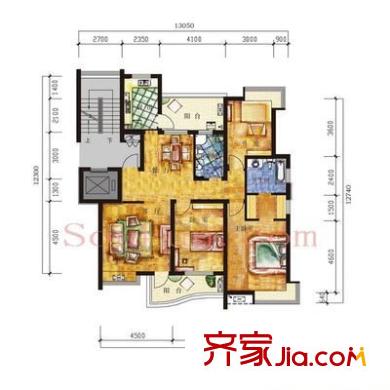 博泰景苑 4室 户型图