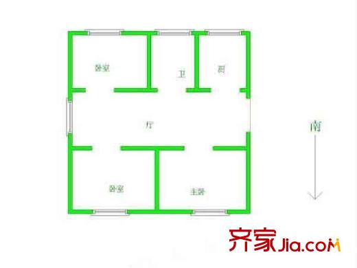 金發(fā)公寓戶型圖戶型圖 3室 3室1廳1衛(wèi)1廚