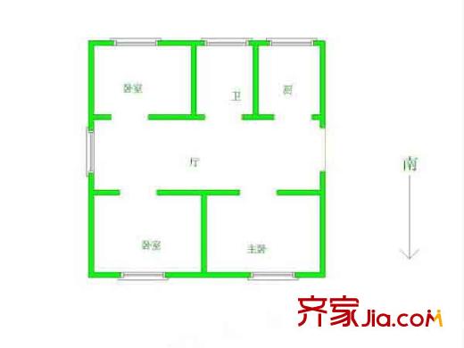 金發(fā)公寓戶型圖戶型圖 3室 3室1廳1衛(wèi)1廚