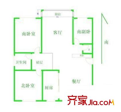 曹杨六村 3室 户型图