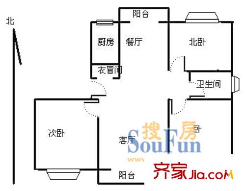 紫翠新行苑戶型圖上海 紫翠苑3室 戶型圖 3室2廳1衛(wèi)1廚