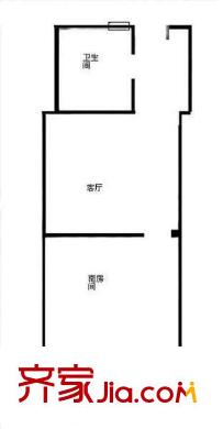龙麒苑户型图户型图 1室1厅1卫1厨