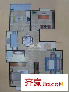 龙麒苑 3室 户型图