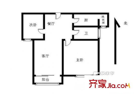 紫鑫國際城戶型圖戶型圖 2室 2室2廳1衛(wèi)1廚