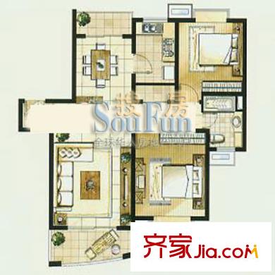 城市藝術(shù)季戶(hù)型圖D2型戶(hù)型 2室2廳1衛(wèi)1廚