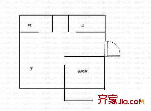 清風(fēng)雅苑 1室 戶型圖