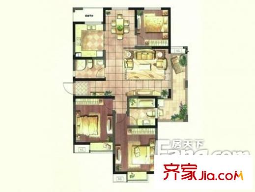 聯(lián)勤小區(qū)戶型圖戶型圖 3室2廳1衛(wèi)1廚