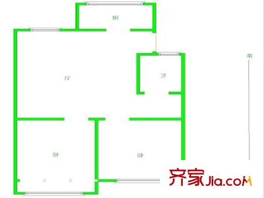 康博花園戶型圖戶型圖 2室 2室1廳1衛(wèi)1廚