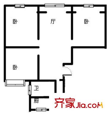黃山小區(qū) 3室 戶型圖