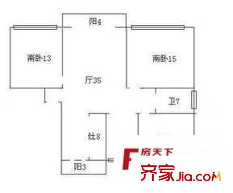 地緯家苑 3室 戶型圖
