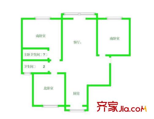 地緯家苑 3室 戶型圖