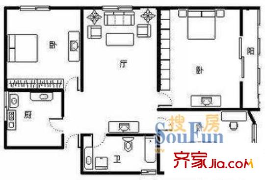 申金大廈公寓戶型圖上海 申金大廈 戶型圖 3室2廳2衛(wèi)1廚