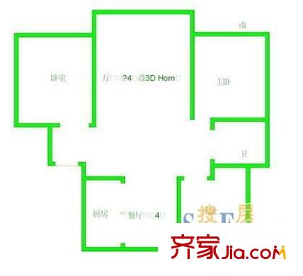 德馨公寓 3室 戶型圖