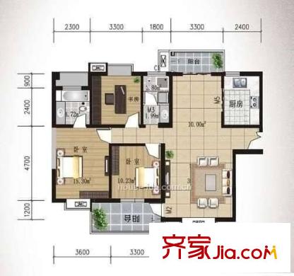 德馨公寓 3室 戶型圖