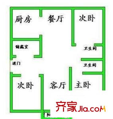 鼎信公寓 3室 户型图