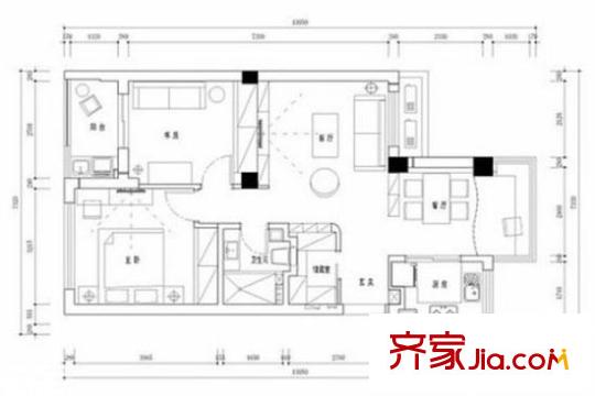 景舒苑一村 2室 户型图