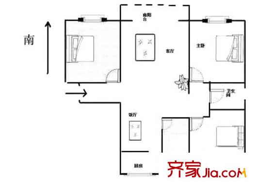 金楓公寓 3室 戶型圖
