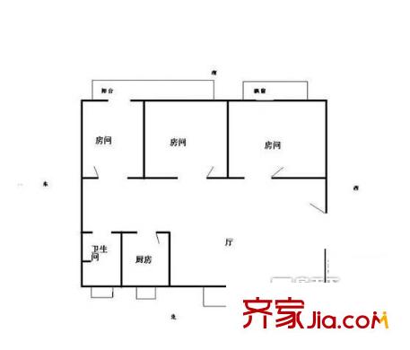 文靖新村戶型圖戶型圖 3室 3室2廳1衛(wèi)1廚
