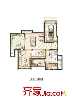 東郊紫園F戶型地下室 1室1衛(wèi)