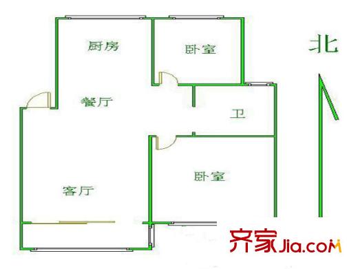雙贏花園戶型圖戶型圖 2室 2室2廳1衛(wèi)1廚