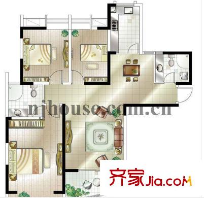 歐洲城戶型圖戶型圖 3室 3室2廳2衛(wèi)