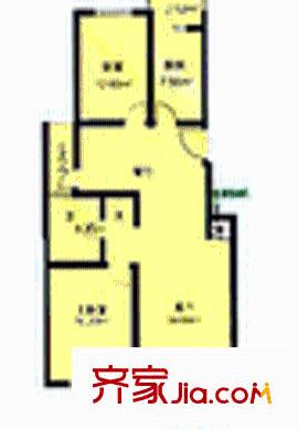 宇泰公寓户型图2室2厅1卫1厨