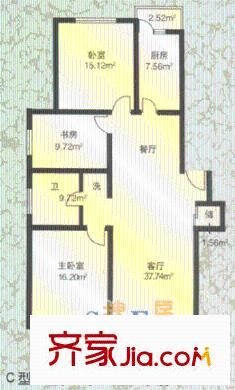 宇泰公寓 三室 户型图