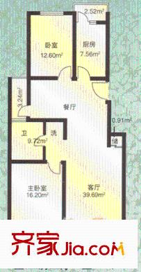 宇泰公寓 二室 户型图