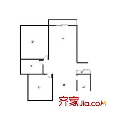 怡東花園二期 2室 戶型圖