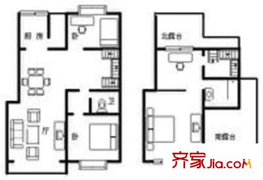 怡東花園二期戶型圖 戶型圖 3室2廳2衛(wèi)1廚