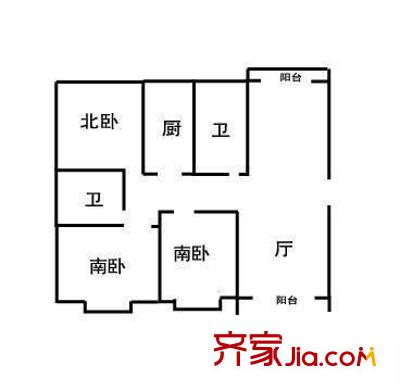 宏偉新村 3室 戶型圖