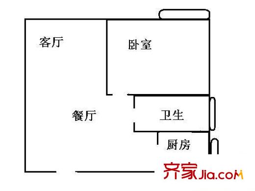 天成小区户型图户型图 1室2厅1卫1厨