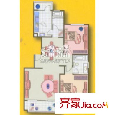 丹芳苑戶型圖2室2廳2衛(wèi)1廚